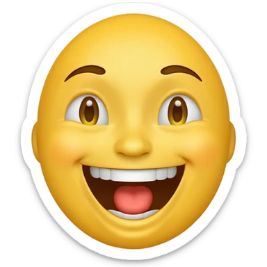 laughing face emoji, joyful expression sticker
