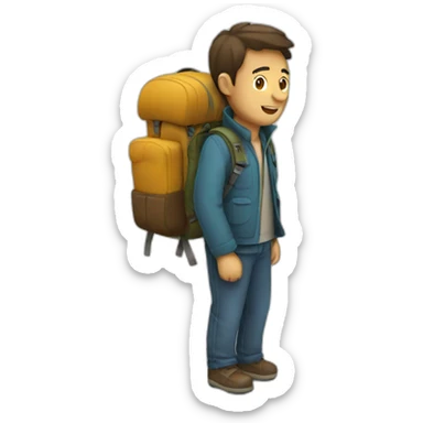 backpack traveller man sticker