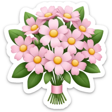 Pink bouquet with simple flower sticker