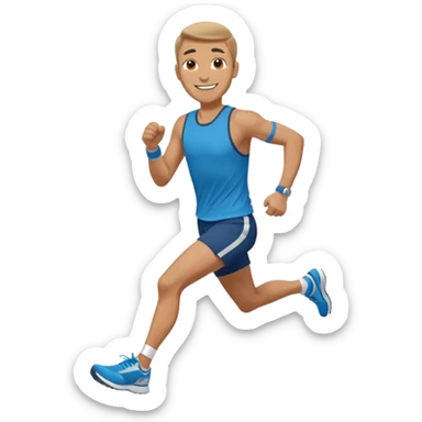 businessman running a marathon, face to camera sticker