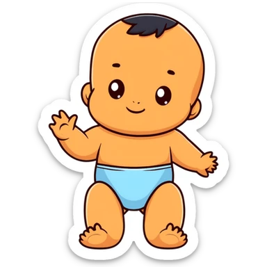 full body tanned baby sticker