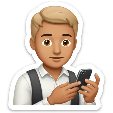 A man wirking with his smartphone sticker