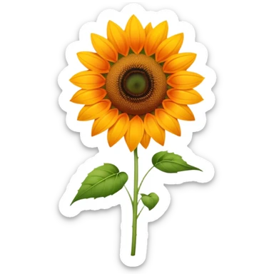 single Vibrant Orange Sunflower
, straight stem sticker
