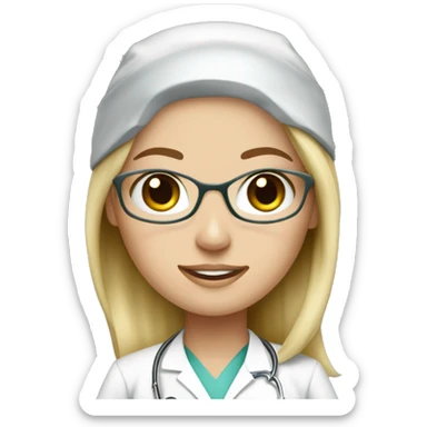 a blonde white girl surgeon sticker