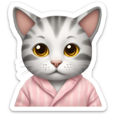 cat in pyjama sticker