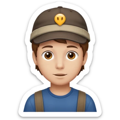 Un niño con gorra pelo castaño  sticker
