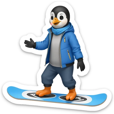 Snowboarder Penguin sticker