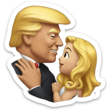trump kissing his daughter, positivity, inclusiveness sticker