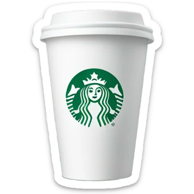 White cup with green Starbucks logo  sticker