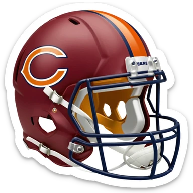 The Washington commanders football helmet and the Chicago Bears football helmet facing each other sticker