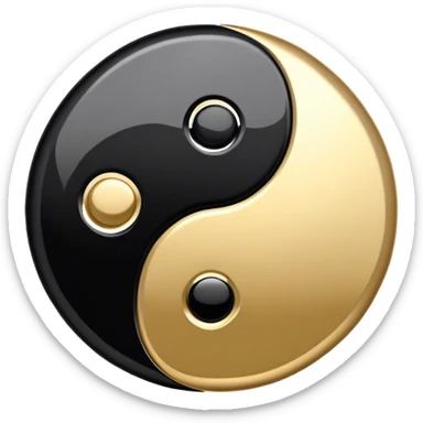 Black and gold yin yang sticker