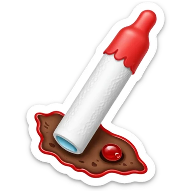 tampon + blood droplet + piece of poop sticker