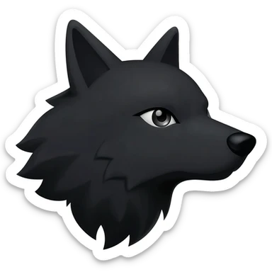 black head of wolf side eye sticker