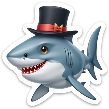 shark with tophat sticker