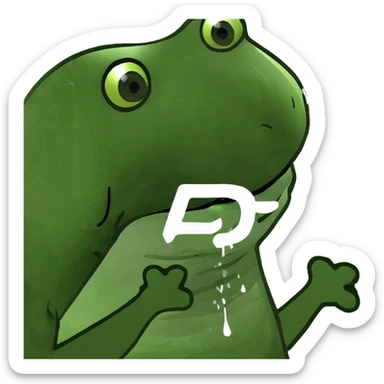 White dripping paint from the letter P sticker