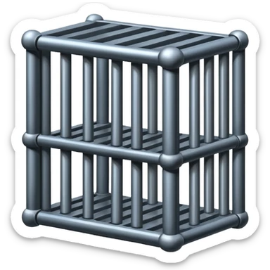 If there was a jail cell emoji in iOS, how would you design and iOS style emoji. Create an jail cell emoji with no prisoner. (Not a cage must be 4 rods facing) sticker