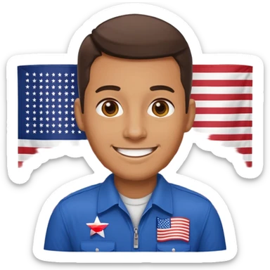 male tour guide in USA sticker