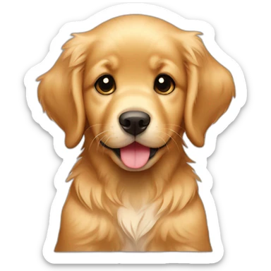 cute golden retriever puppy sticker
