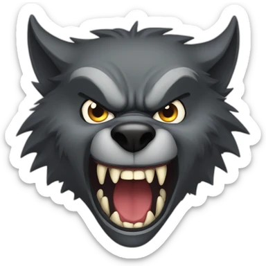 werewolf-with-big-mouth-furious-fang sticker