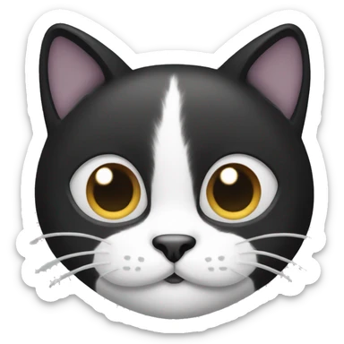 Black and white cat sticker