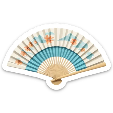paper hand fan sticker