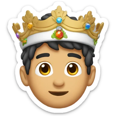 Muchacho moreno con corona gafaas y audífonos sticker