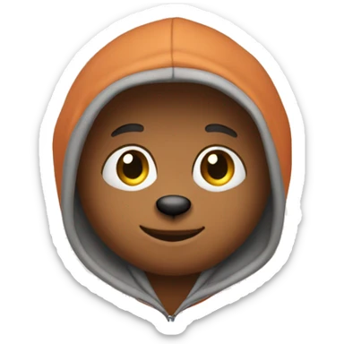 Teddy bear orange hoodie sticker