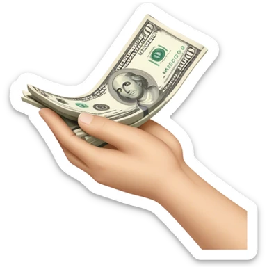 Money with cash in hand  sticker