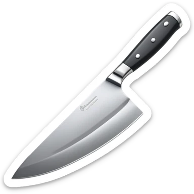 chef knife with shiny blade sticker
