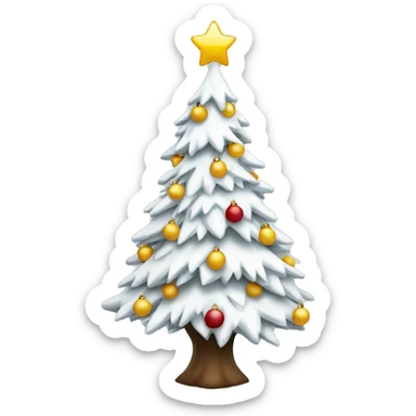 white christmas tree sticker