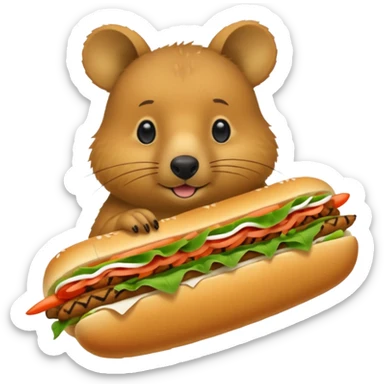 quokka eating bahn mi sticker