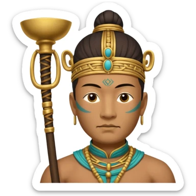 sanxingdui man from Xia, Shang, and Zhou dynasties doing 12 different things sticker