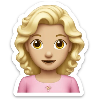 Blonde princess wearing pink sticker