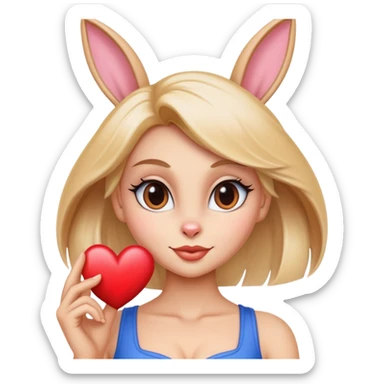 Lola bunny as a human with a heart sticker