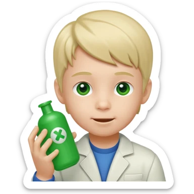 kid playing green formula 1 toy sticker