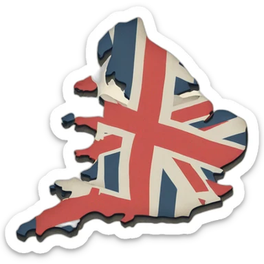 Map of England with English flag sticker