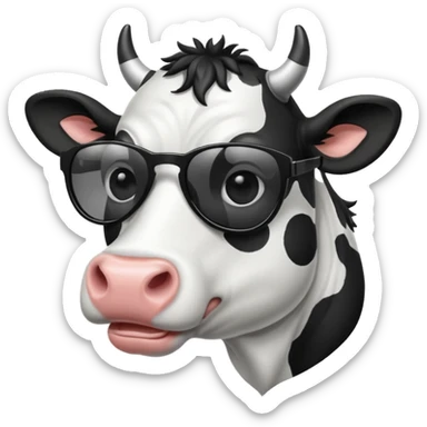 make a cow emoji wear sunglasses sticker