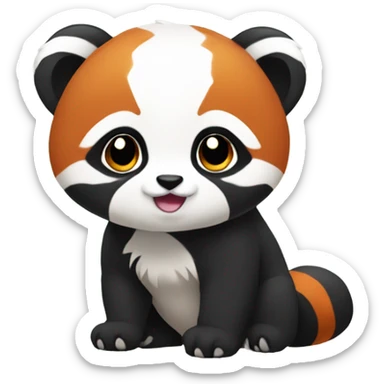 Cute Lesser panda with only head sticker