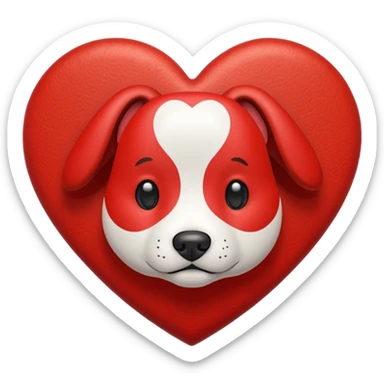 heart with a dog motif sticker