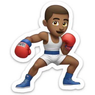 a white man in boxing gloves sticker