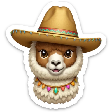 alpaca wearing sombrero sticker
