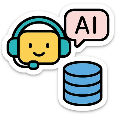 colored icon of an AI agent named NL2Cypher with a speech bubble and database symbol sticker