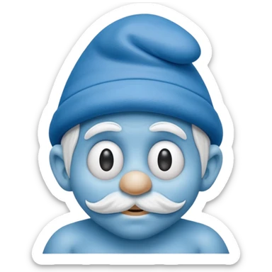 Smurf oude man sticker