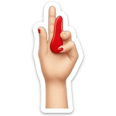 Middle finger with red nail polish  sticker