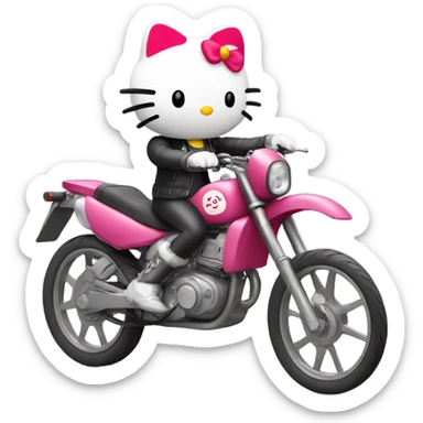 Hello kitty on a bike sticker