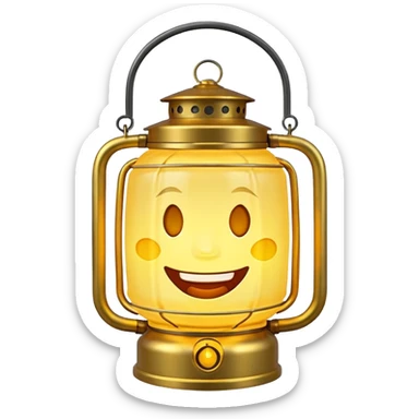 lantern emoji with laughing face sticker