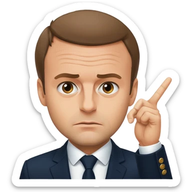 Emmanuel Macron qui fait un doigt d’honneur  sticker