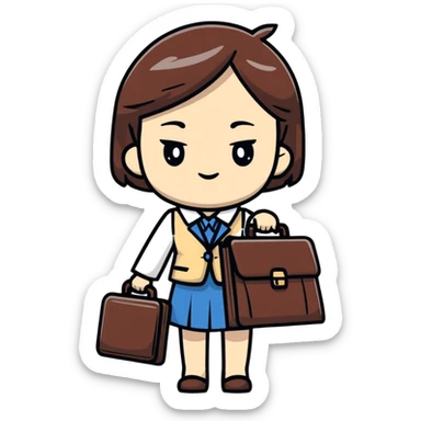 Japanese professional girl with briefcase sticker