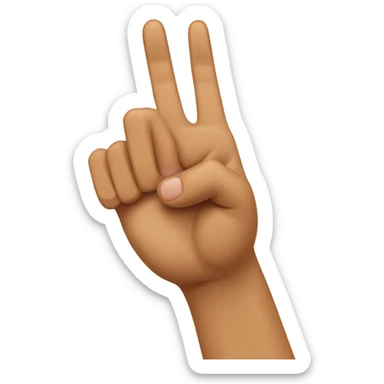 Tan Hand heart with pointer and middle finger  sticker