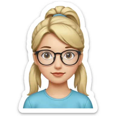 Ponytail Girl with Glasses sticker